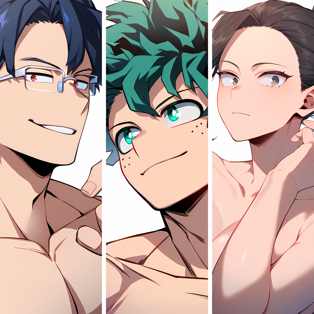 Izuku, Tenya and Momo