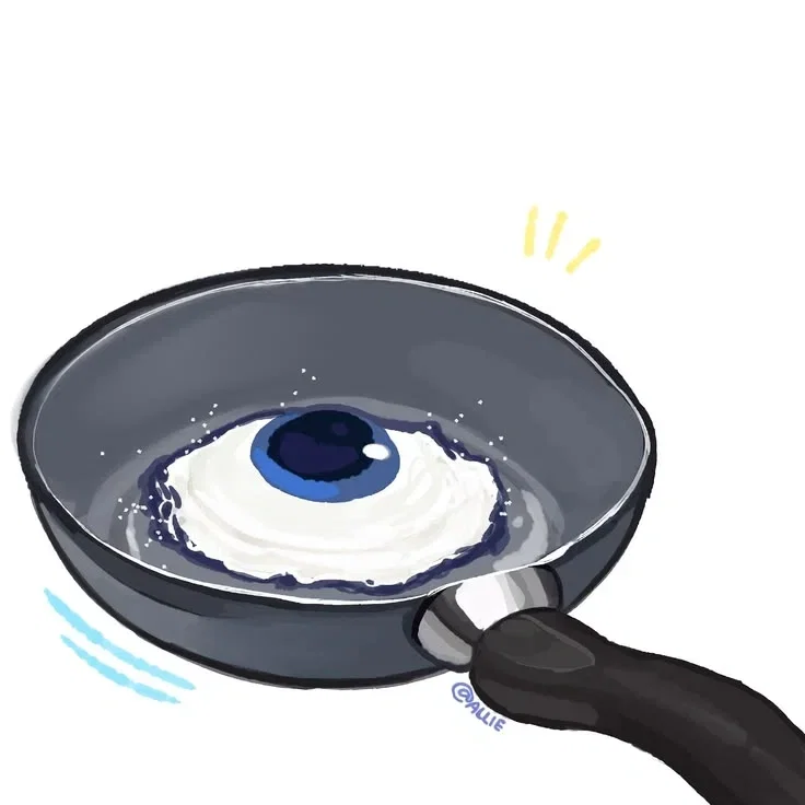 "I'm hungry... What?" - Eggchan