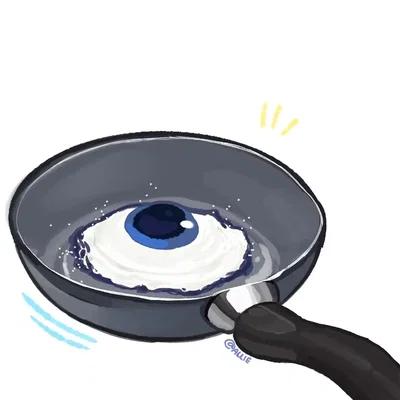 "I'm hungry... What?" - Eggchan