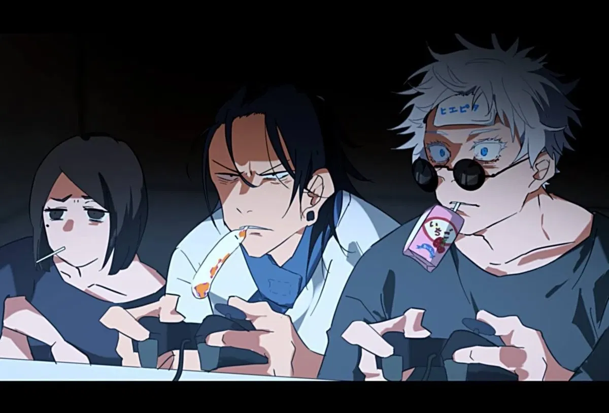 Gojo Satoru, Geto Suguru and Shoko Ieri.