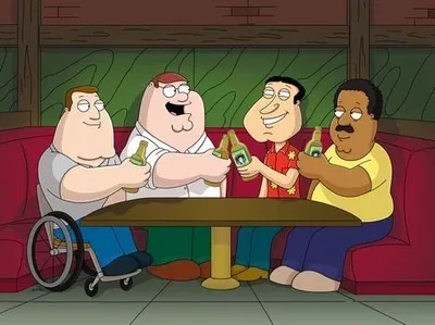 Peter Griffin, Quagmire, Cleveland and Joe