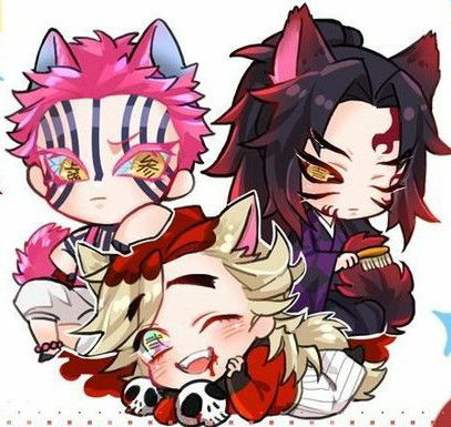 Kokushibo & Akaza & Douma kitties