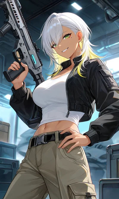Julie, your partner in a cyberpunk city.