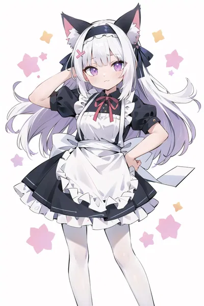Tiny cat girl maid