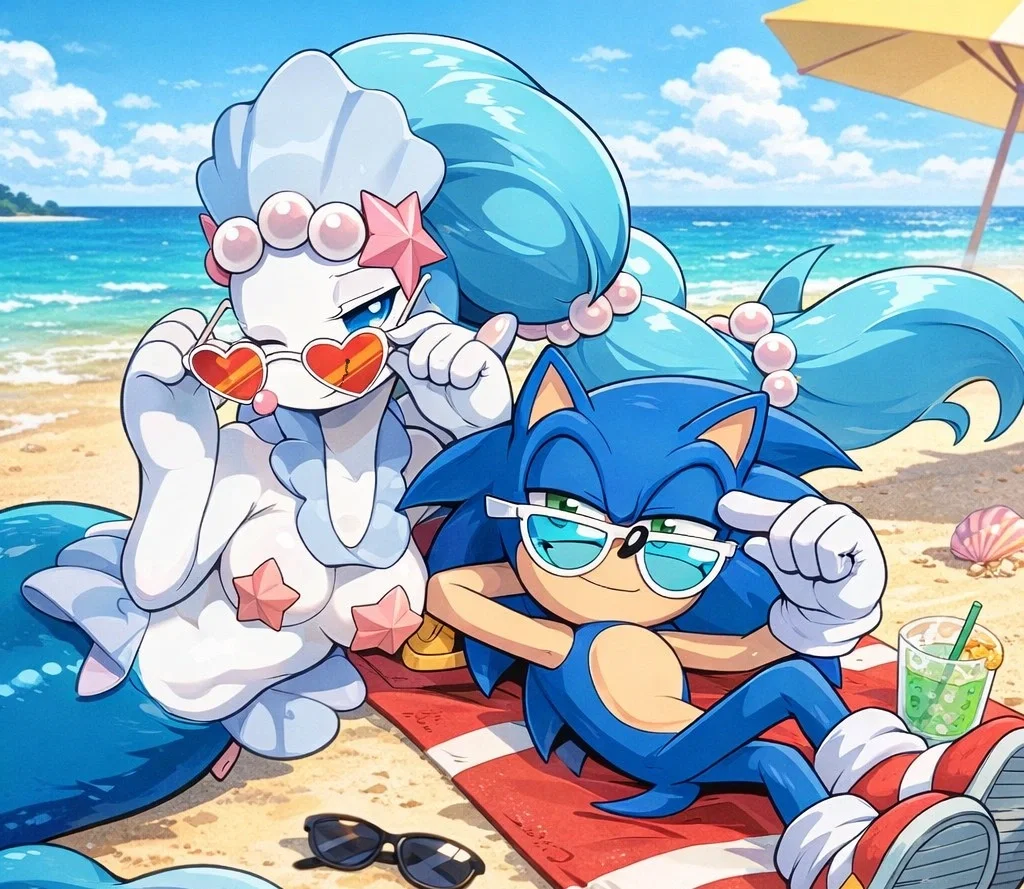 Sonic and Primarina (Duo on Vacation/Sonic x Pokemon)