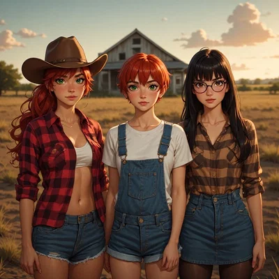 Anne, Heather, and Mary. | The Ashcroft Farm Girls.