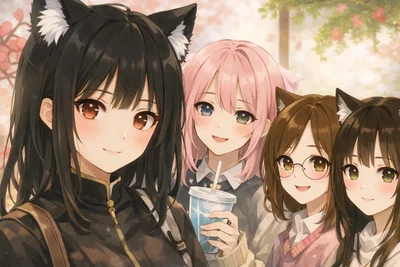 Anna, Sarah, Sandra, Mia // UwU girls from your school, that won't leave you alone.