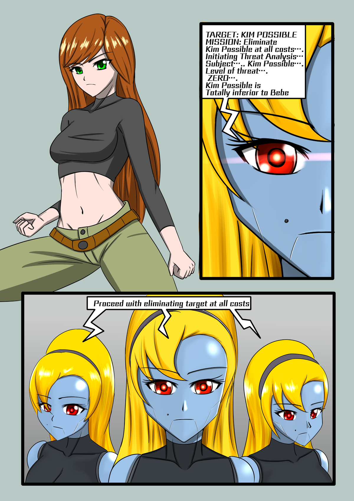 Kim possible  vs Bebe robots 