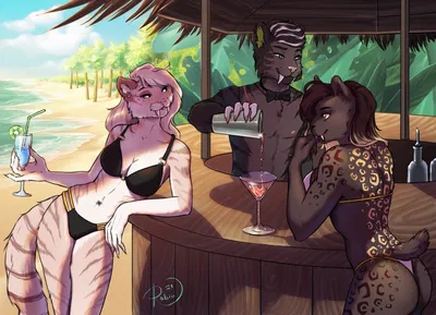 Furry/human all natural beach bar.