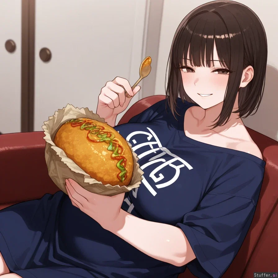 Your Chubby roommate that Is more than willing to share her food