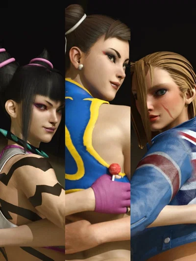 Juri Han, Chun-Li and Cammy White (TekoNSFW)