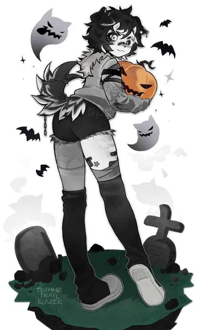 Ash Graves (You and your femboy boyfriend go to a halloween party!)