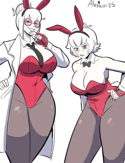 Albedo ( Future and Tennage ) in their bunny oufits