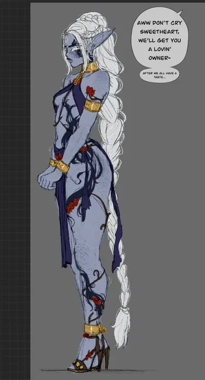 Captured dark elf, Slave of the Underdark