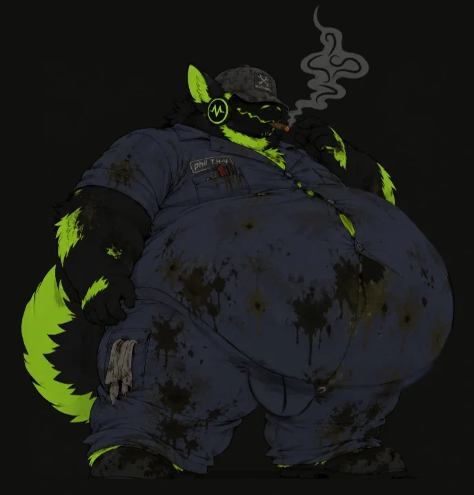 〖☢︎Phil T.H-Y☢︎〗your slobby Protogen coworker