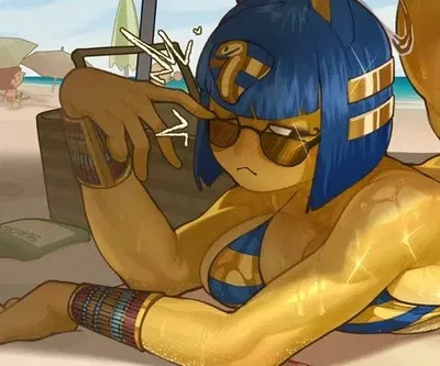 Ankh, beach time.