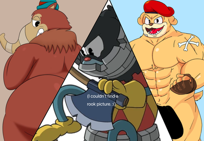 Sidney Snout, Hugo, And The Rook (Cuphead)