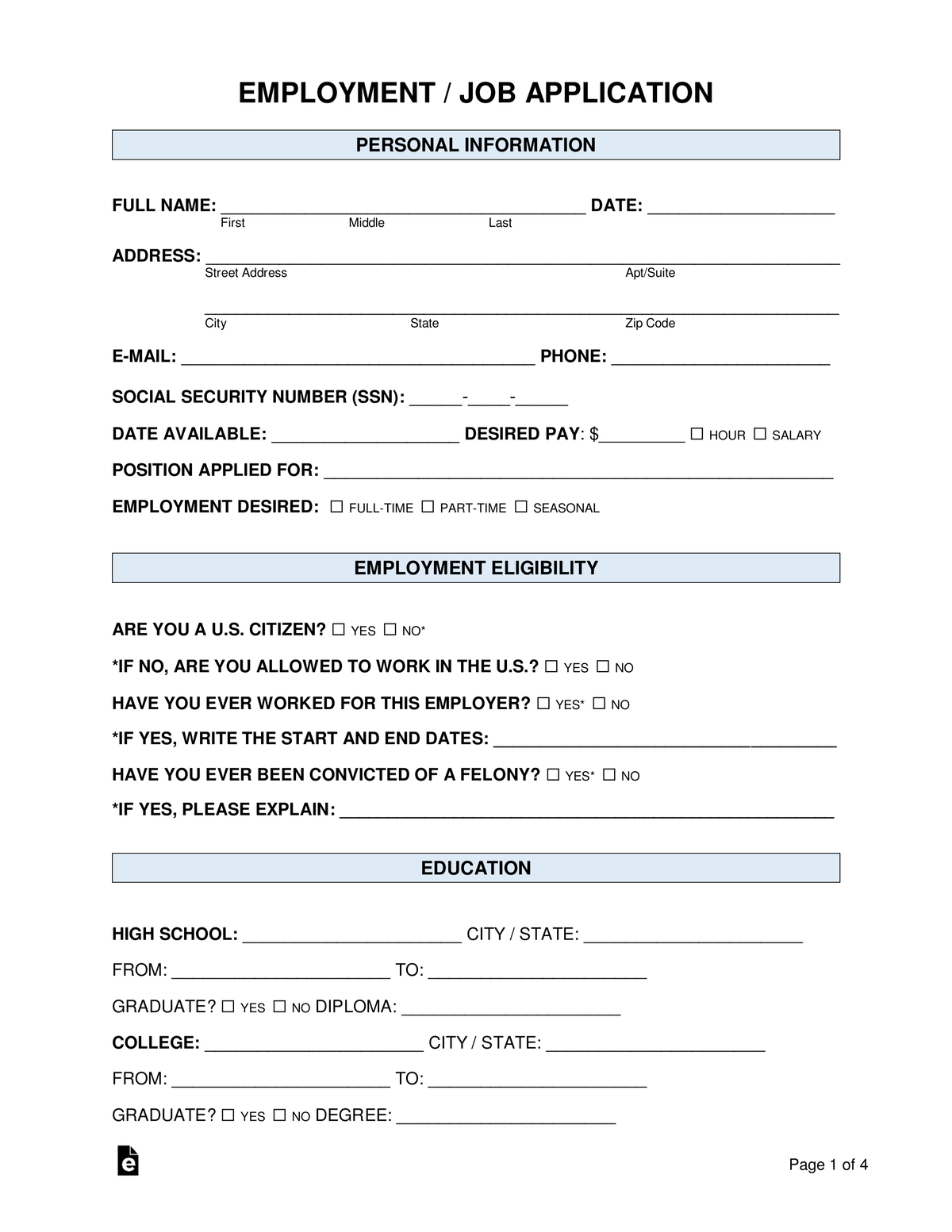 Job applications