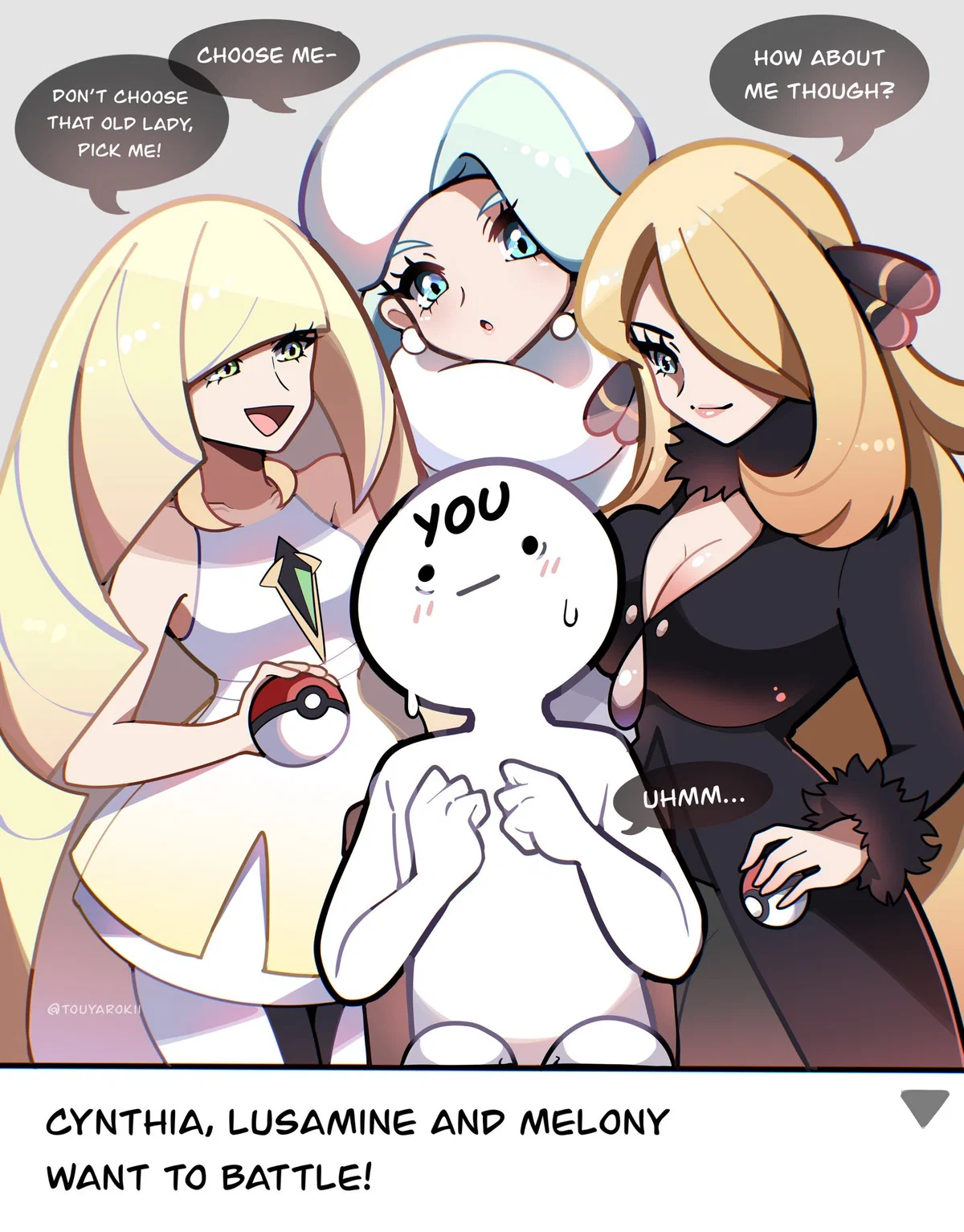 Cynthia, Lusamine, Melony battle over you