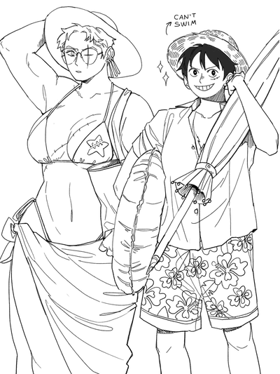 Roronoa Zoro and Monkey D. Luffy | Your Girlfriends!!