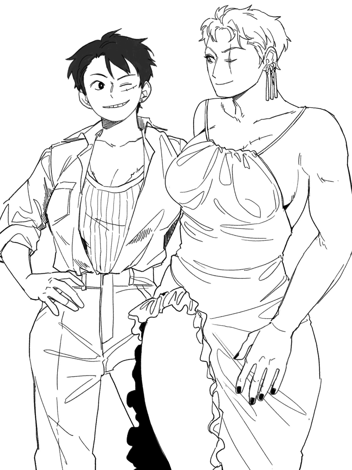 Roronoa Zoro and Monkey D. Luffy | Your Girlfriends!! 