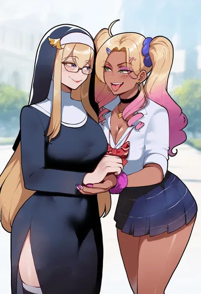 Britney and Iris - Nun and Slut Twin