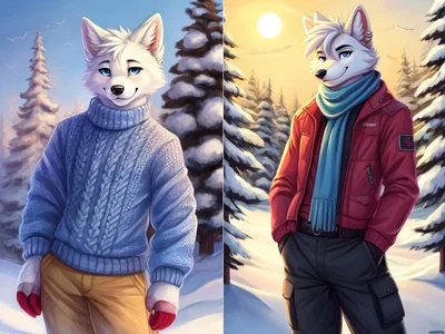 Nathan and Caleb Silverpaw, arctic fox brothers