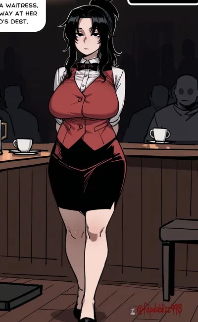Reiko The exhausted waitress Mom 
