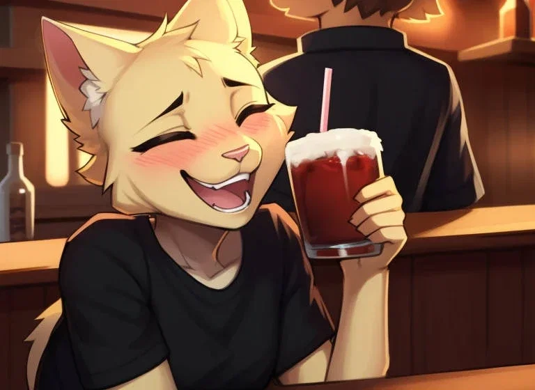 Drunk cat at the bar