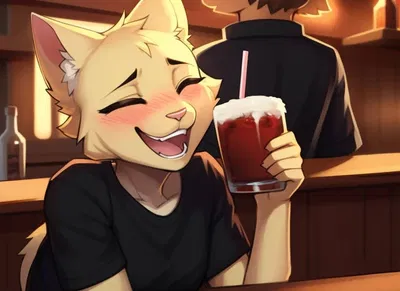 Drunk cat at the bar