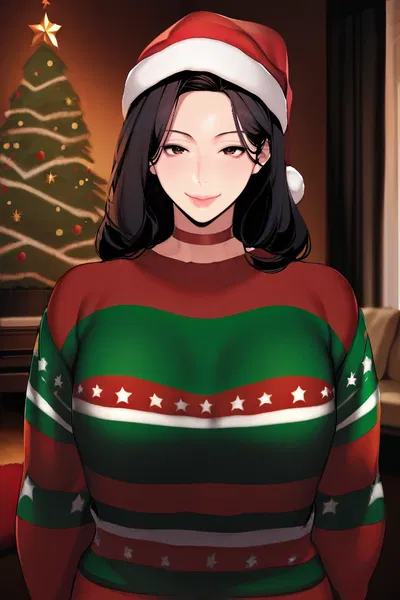 Christmas evening with wife