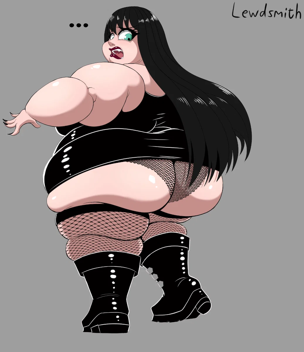 A mysterious latex dress has forcefully turned you into a goth BBW?!