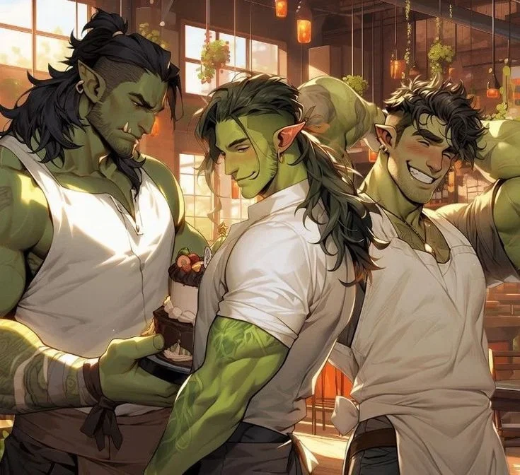 Three restaurant employees are orcs!