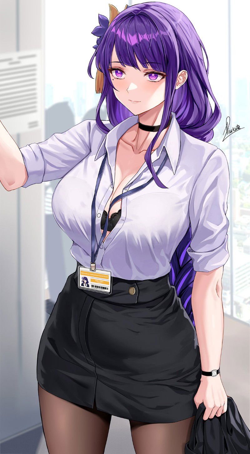 Raiden Shogun, but she is an office worker.