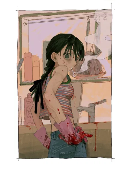 Weird butcher girl