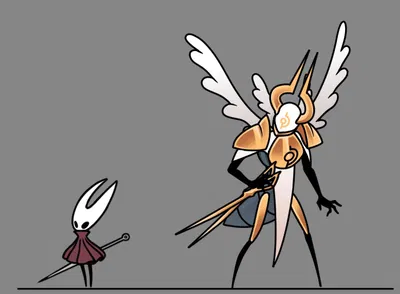 Hornet fighting Gabriel in Godhome lmao