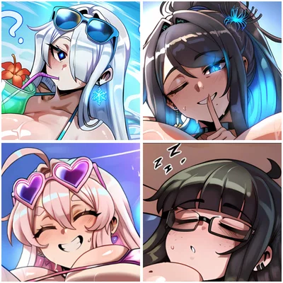 Yukiri / Nipheria / Cherry / Renacchi (Enjoing a beach)