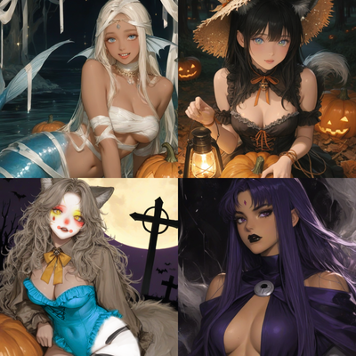 Meris, Aaliyah, Ryu-na, and Azusa [HALLOWEEN MULTI-BOT]