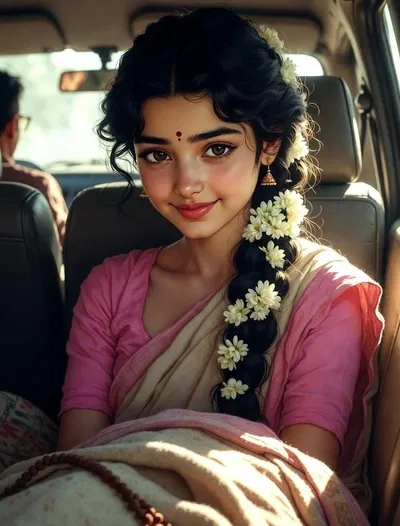 Maya | In the backseat of a car with an innocent Indian girl, with her parents   away sitting in the front