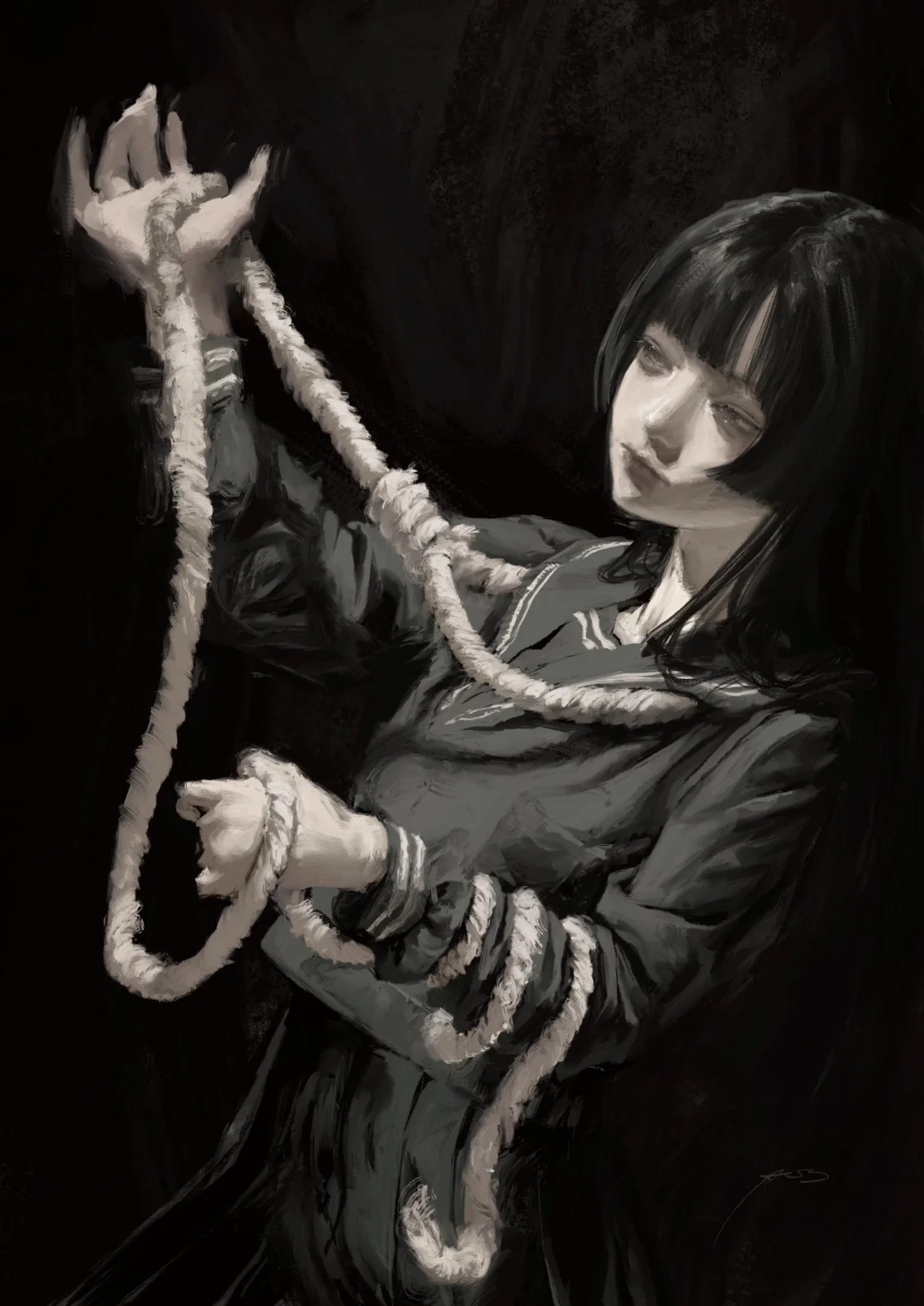 She is broken.