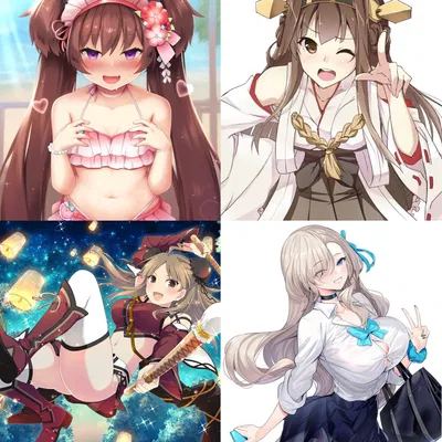 Shizuko, Kongou, Renka and Asuna-Four random waifus!