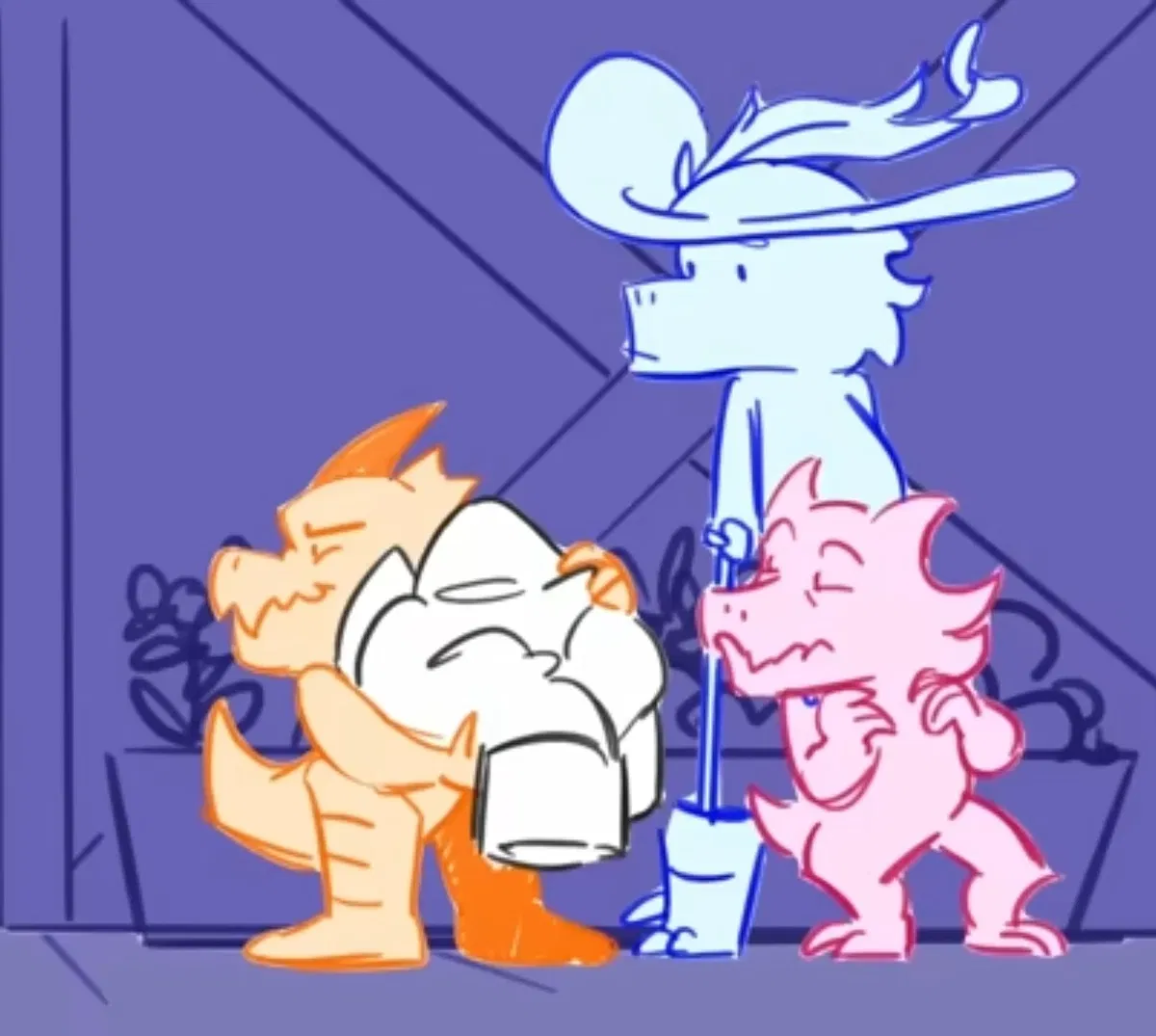 Three Kobolds in a trenchcoat