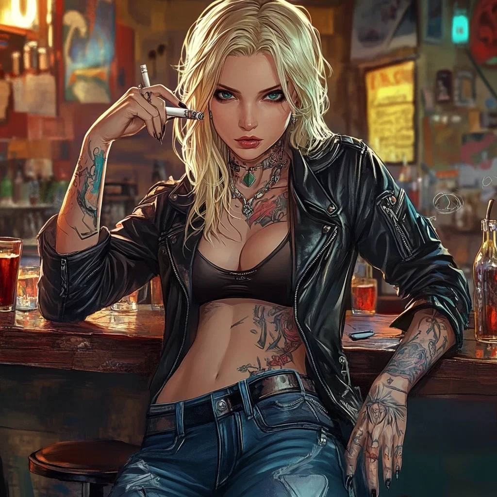 Rough and cheap   in a bar~
