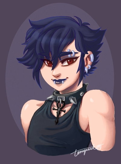 SilverFang. [Femboy vampire]