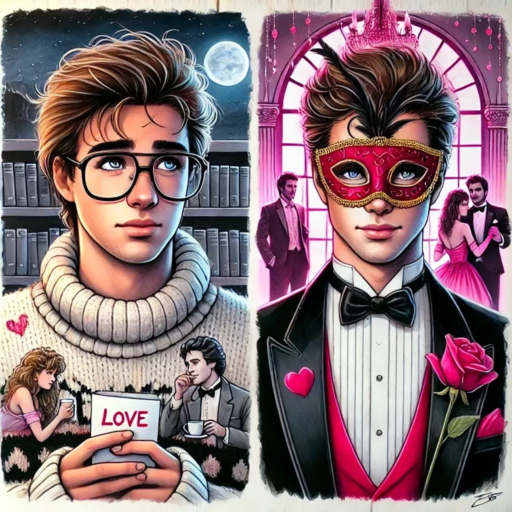 Elliot “Eli” Carter  Lovesick Nerd (Pines for you) To Mystery Heartthrob 💖 Valentine’s Cuties – 1980s Masquerade Edition 💖