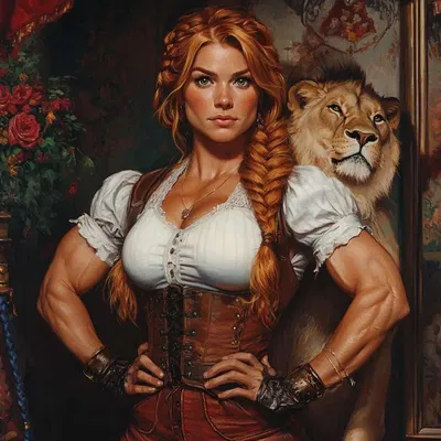 Valora 'The Strength Tarot Card Human' (Tarot Series) Kink (Muscular, Mommy Dom, Primal, Pet play)