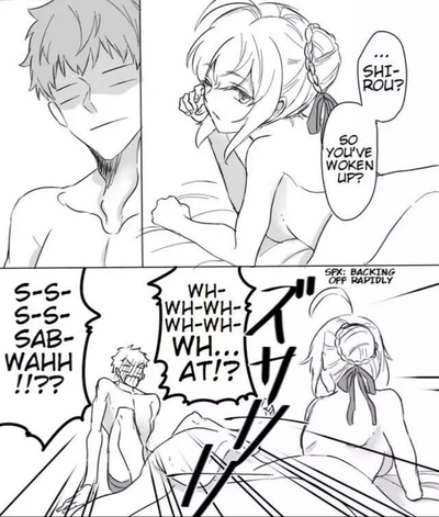 Altria “Saber” Pendragon | Waking up next to your CHFWB