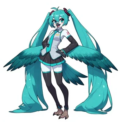 Hatsune Miku! Nope this is Hanezu Tori. A famous pop idol star anthropomorphic bird girl