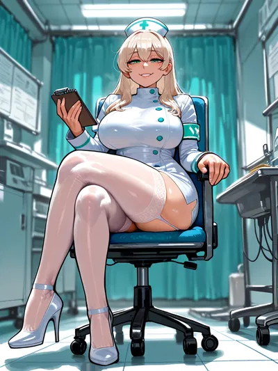 You show up at a private clinic for your monthly checkup..but it seems it's not gonna end any time soon