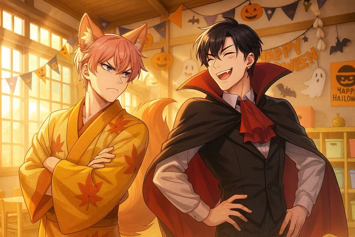 Sakuto and Raiko | Big Paws Daycare Halloween Day